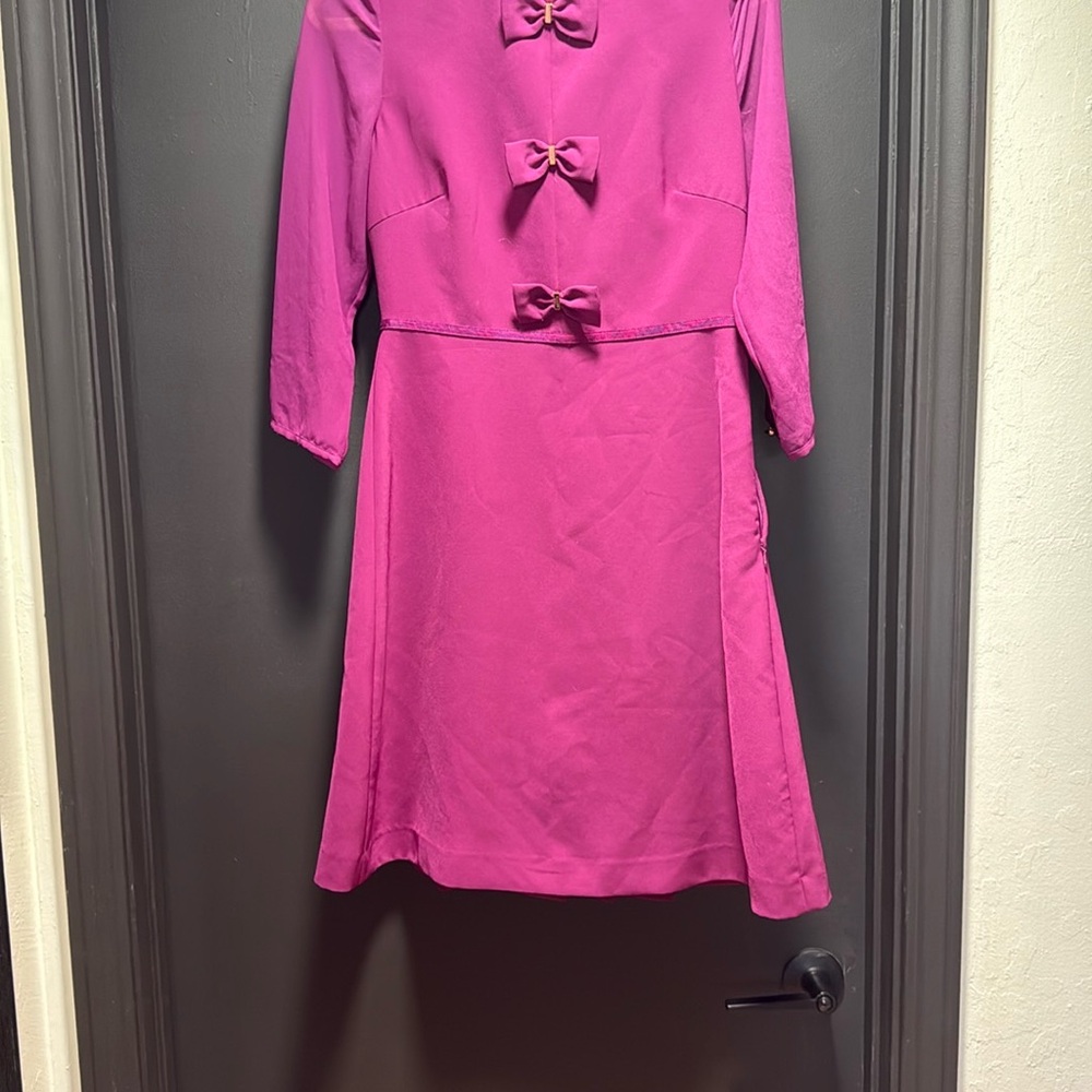 Ted Baker Pink A-Line Dress with 3/4 Sleeves